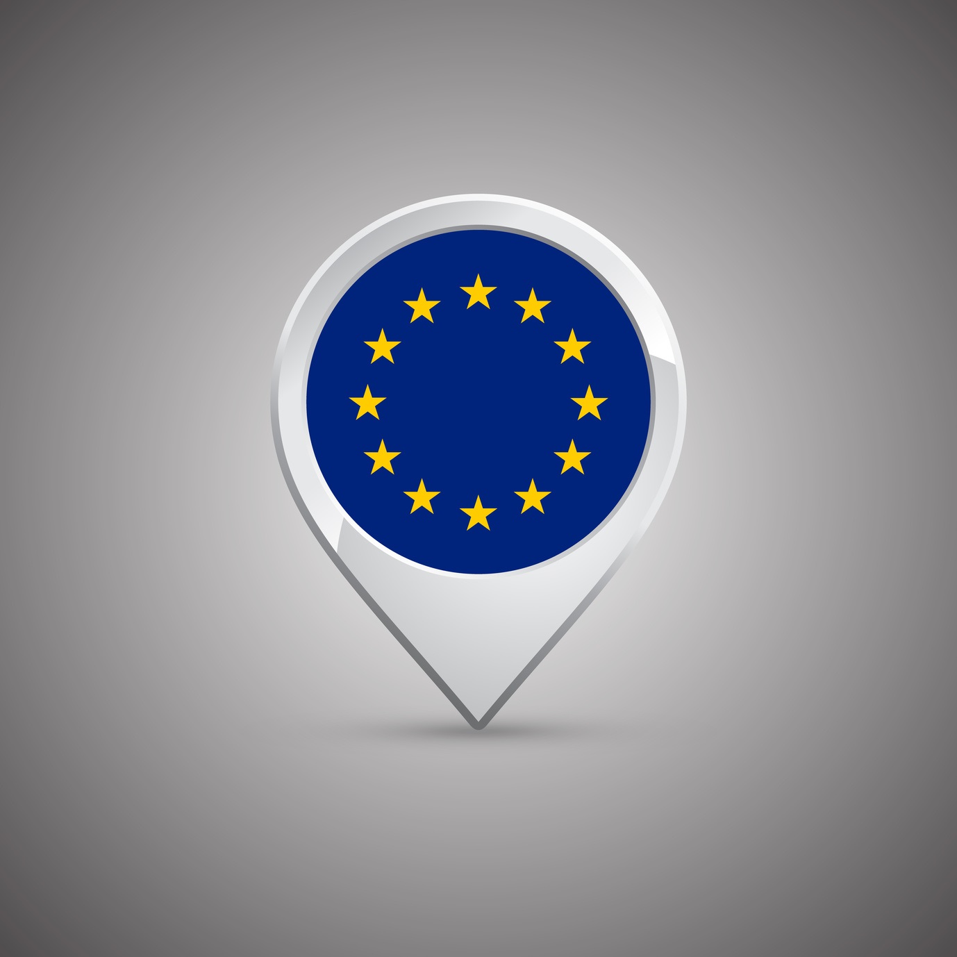 zdjęcie przedstawia znacznik mapowy z gwiazdkami UE