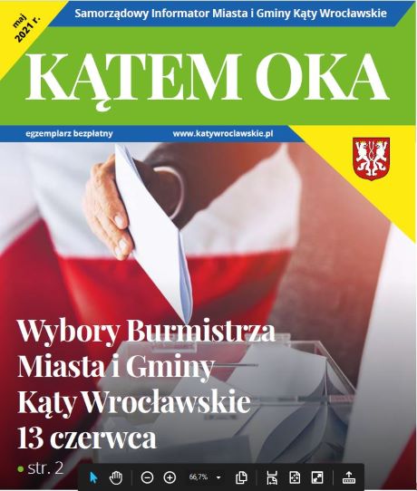 na okładce Kątem Oka urna wyborcza i ręka, która wrzuca kartkę wyborczą