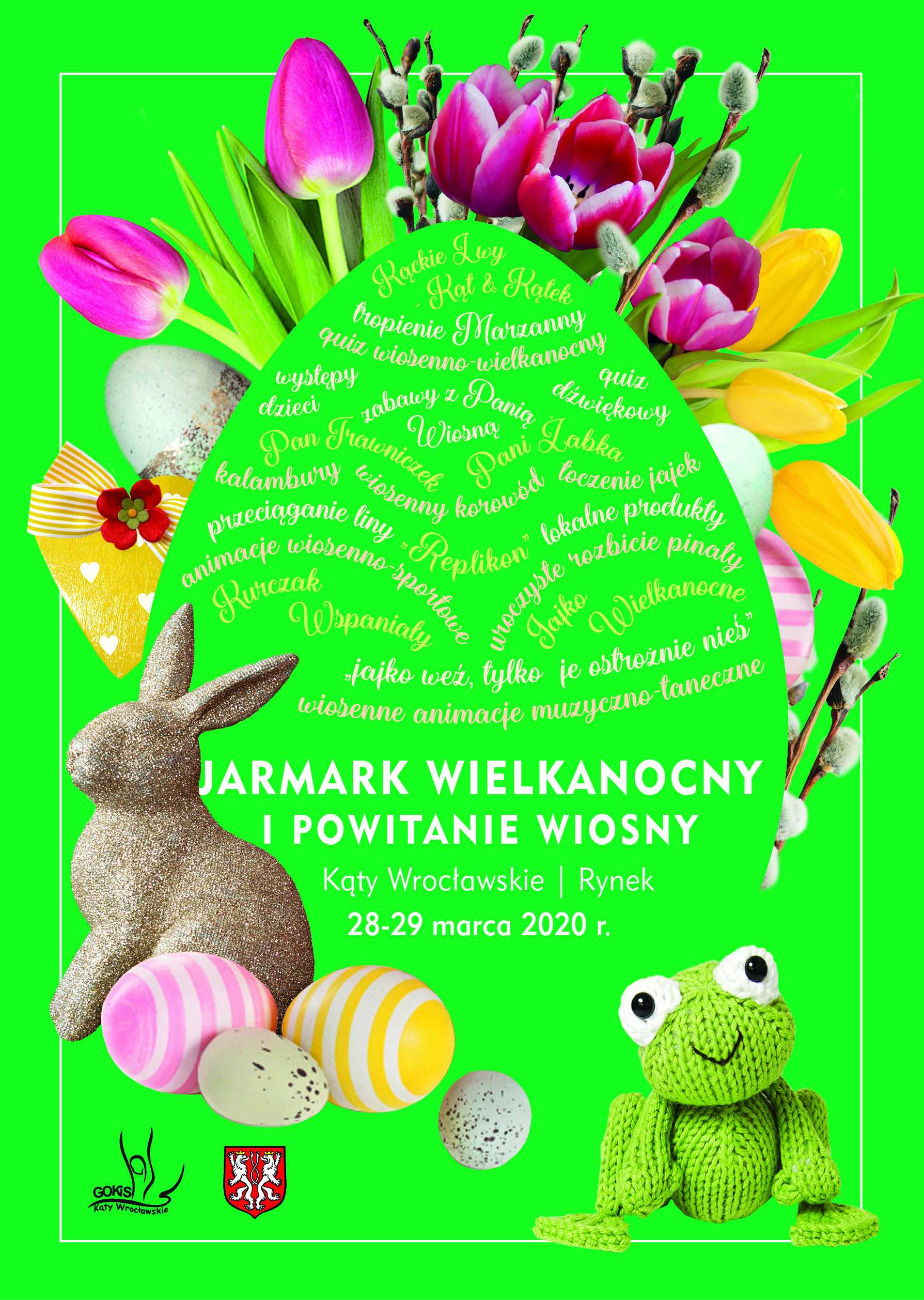 plakat przedstawia program Jarmarku Wielkanocnego 2020