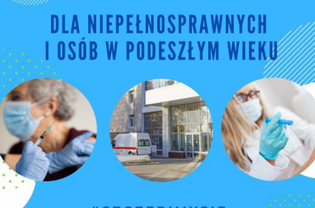 dowóz na szczepienia grafika przedstawia trzy obrazy na których przeprowadzane są szczepienia